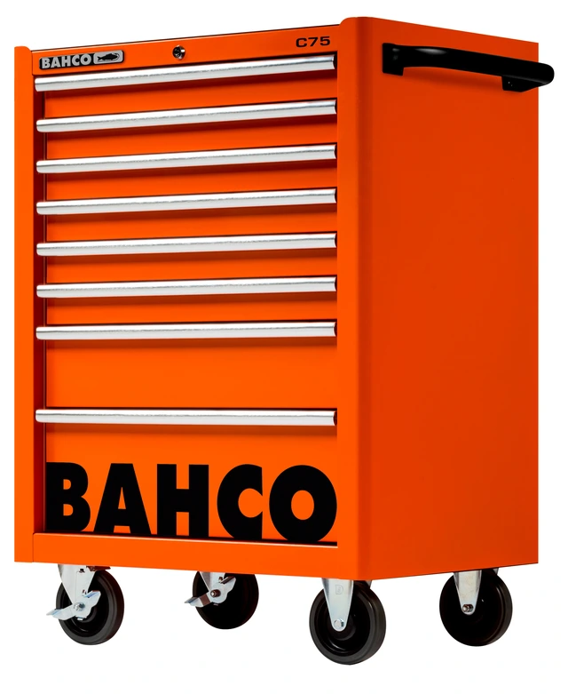 VERKTØYVOGN C75 8 SKUFFER 26" ORANSJE 986x501x763mm - Bahco 