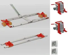 TRANSPORTVOGN FOR CONTAINER 40T Komplett sett, Transportruller, Lavtbygg