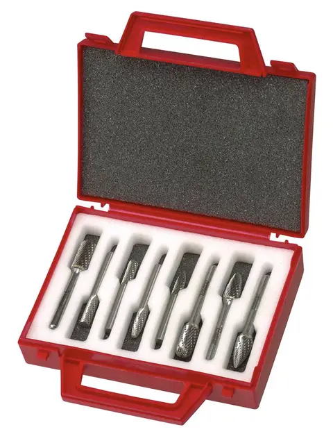 ROTERENDE FIL SETT NR 2 - 8STK FRESER Middelgrov dob.tanning, Hardmetall, Pro