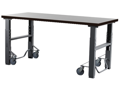 ARBEIDSBORD 2000X750X40 RUSTFRI M/HJUL- Sats - Justerbare ben, benk, Gigant