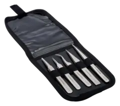 PINNSETT SETT BAHCO 9855 RUSTFRI 5PC 5 stk pinsetter i en mappe, Bahco