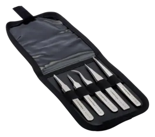 PINNSETT SETT BAHCO 9855 RUSTFRI 5PC 5 stk pinsetter i en mappe, Bahco