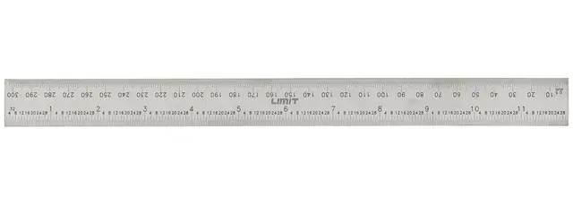 LINJAL STÅL 300MM / 12" Tommer og millimeter - Limit 