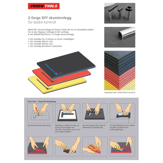 SKUMINNLEGG DIY 6-PK - BLÅ/SORT 6 Stk 630X470X25mm 3Stk Verktøy - FTC 