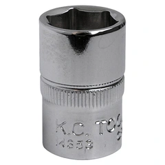 PIPE 3/8&quot; SEKSKANT 13MM POLERT Forniklet, forkrommet, polert KC Tools