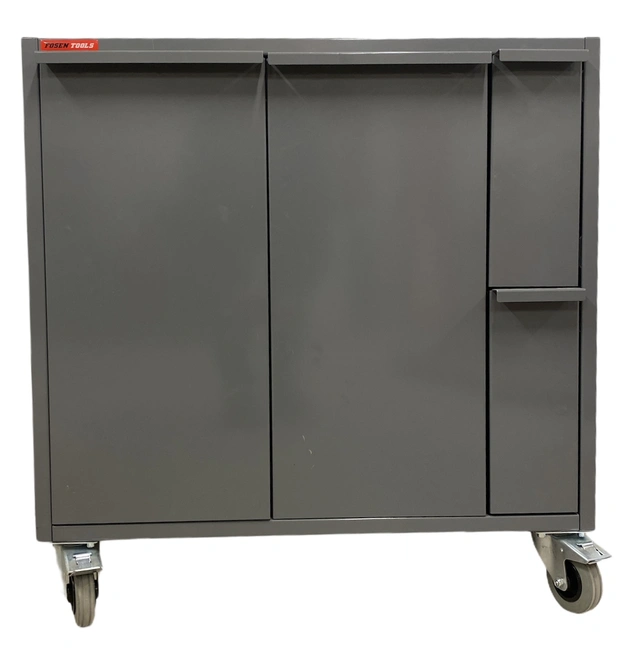 MILJØSTASJON VOGN B830 H850 D655 GRÅ NCS 6502-B M/ Hjul, Systemvegg - FTC 