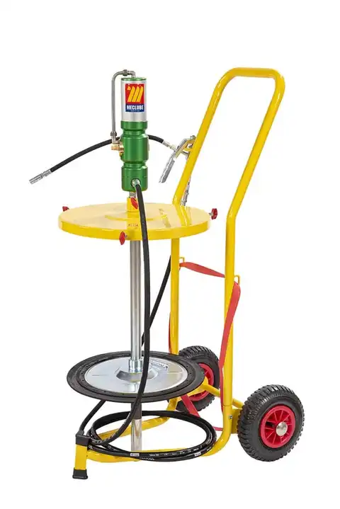 FETTPRESSE PUMPESETT TRYKKLUFTSDREVET For 50-60kg beholder,inkl. vogn, Meclube