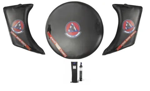 F-35 INFLATABLE PLUGSET W/LOGO, PUMP 2 ea. Engine Intake Plug &amp; exhaust plug